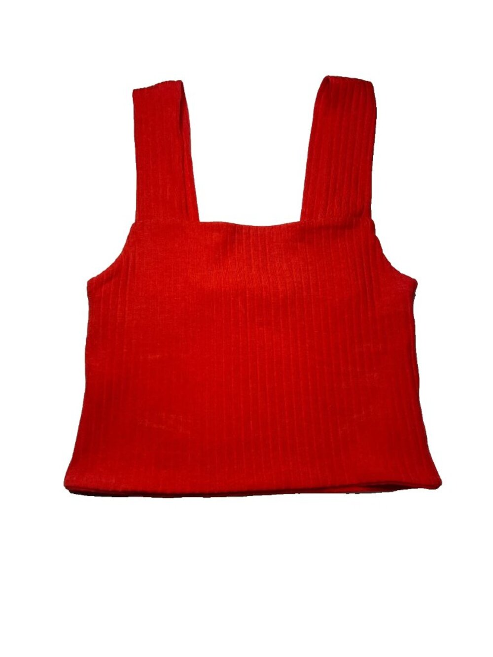 American Eagle Red Ribbed Square Neck Crop Top Size S NWOT